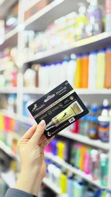 چسب مژه آمادای بدنه طلایی power fix black glue