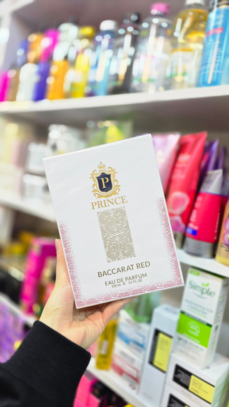 عطر Prince Baccarat Red EDP 100ml با رایحه زعفران، یاس و عنبر الهامگرفته از Baccarat Rouge