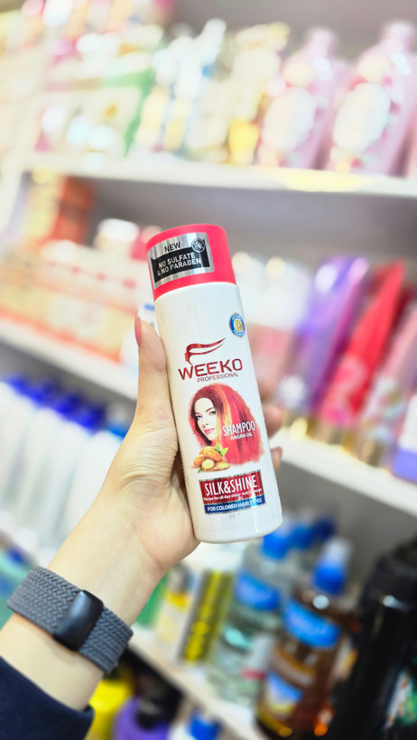 شامپو ویکو Silk & Shine | Weeko Shampoo محافظ رنگ مو و درخشانکننده ابریشمی