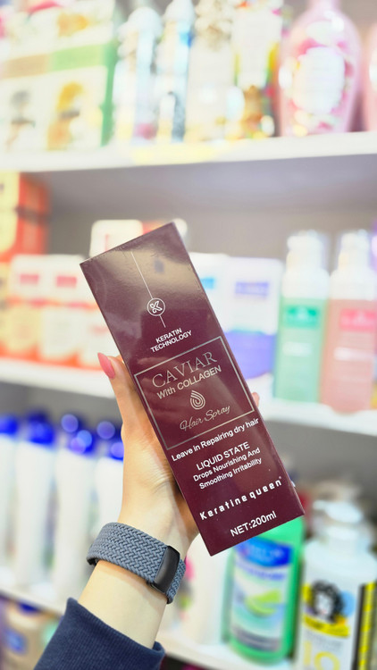اسپری مو کراتین کوئین مدل خاویار ۲۰۰ میلیلیتر | Queen Keratin Hair Spray Caviar 200ml