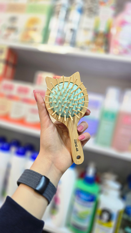 Wooden Brush برس تخت چوبی مناسب کیف سبز