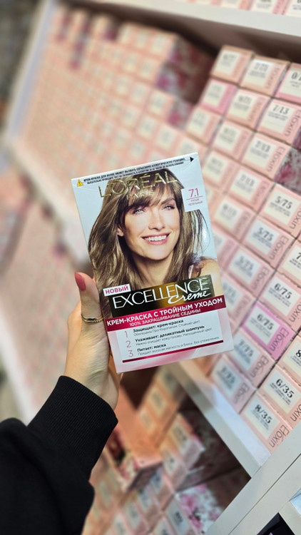 رنگ مو لورآل بلوند دودی 7.1 | L'Oréal Ash Blonde 7.1 Hair Color