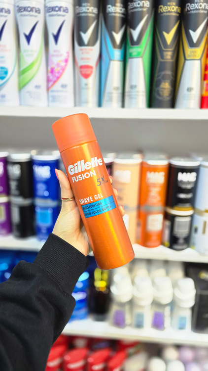 ژل اصلاح ژیلت فیوژن آبی Moisturising | Gillette Fusion 5x Action Shave Gel with Coco Butter