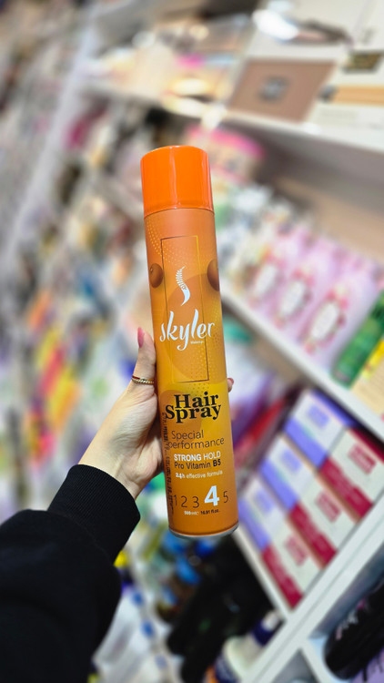 اسپری مو اسکایلر نارنجی شماره 4 | Skyler Hair Spray 24h Strong Hold + Vitamin B