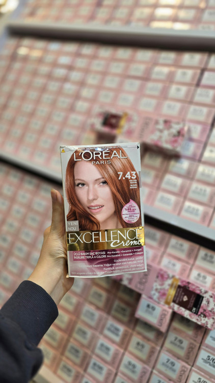 رنگ مو لورآل شماره 7.43 بلوند مسی طلایی L'Oréal Hair Color 7.43 با پوشش قوی و ماندگاری بالا