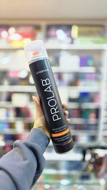 تافت کاسپین مشکی Mega Hold اسپری حالت دهنده قوی مو Caspian Hair Spray با تثبیت فوقالعاده