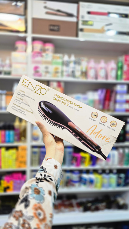 برس حرارتی انزو EN-4108 صاف کننده مو Enzo Hair Brush Straightener مناسب استفاده روزانه