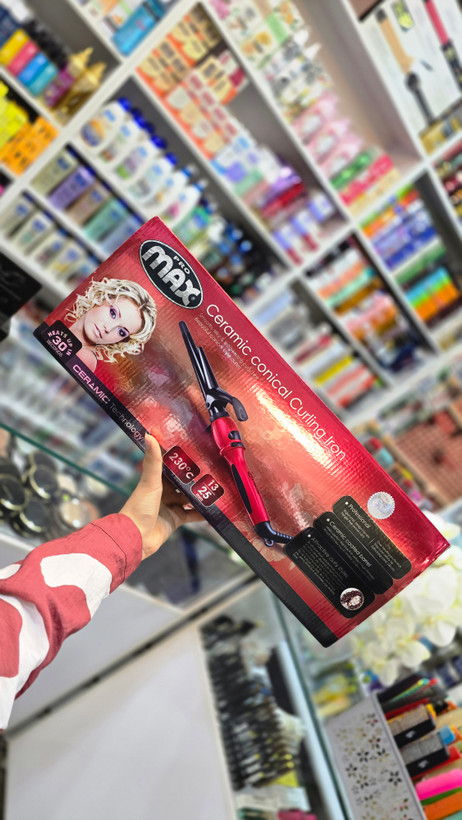 بابلیس پرومکس 4568D سایز 25 مخروطی Promax Curling Iron مناسب فر طبیعی و حرفهای مو
