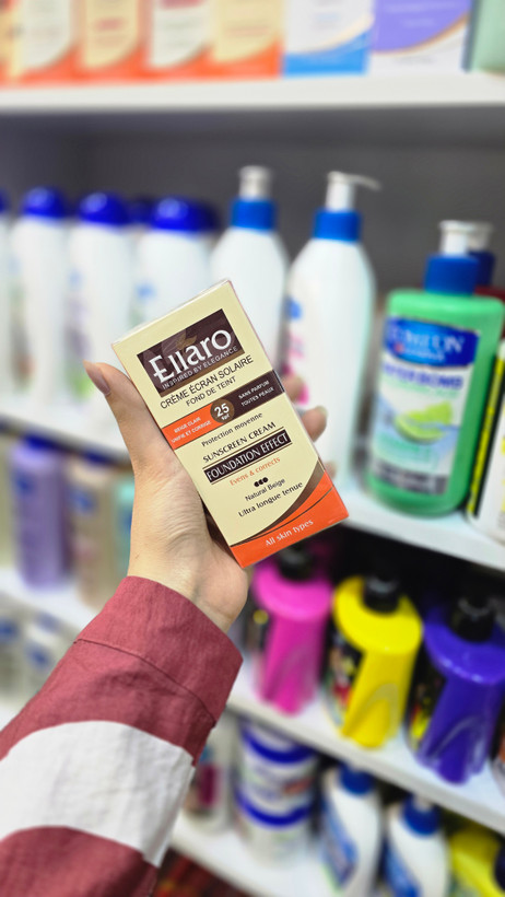 ضد آفتاب الارو بژ طبیعی SPF25 Ellaro Natural Beige رنگی سبک مناسب استفاده روزانه