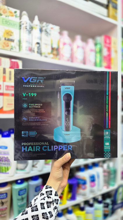 ریش تراش VGR V-199 حرفهای شارژی با نمایشگر و شارژدهی بالا