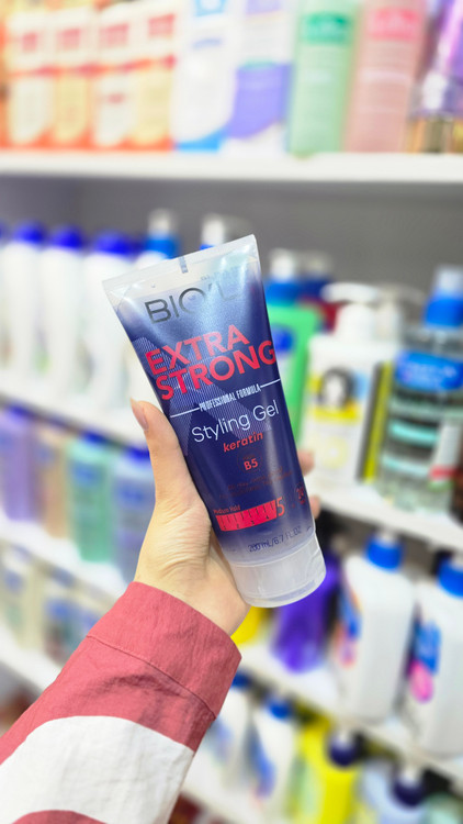 ژل مو بیول تیوپی 200 میل اکسترا استرانگ Biol Extra Strong Hair Gel با کراتین و ویتامین B5 ماندگاری 24 ساعته