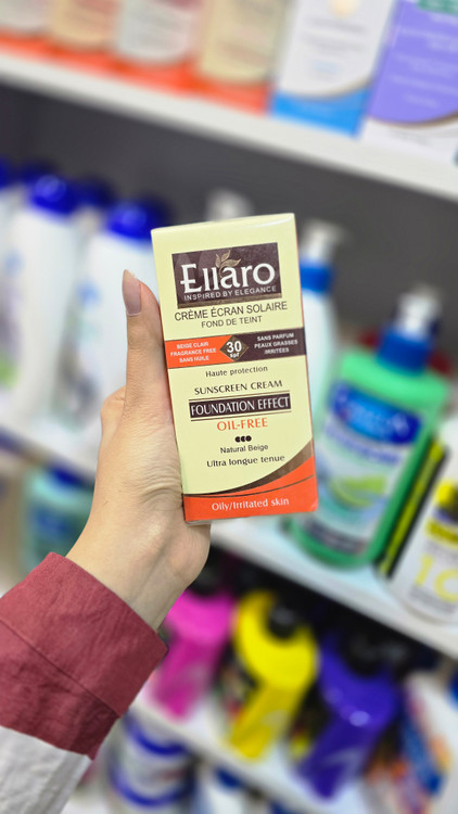 ضد آفتاب الارو بژ طبیعی SPF 30 رنگی Ellaro Tinted Sunscreen با پوشش سبک و محافظت UVA UVB مناسب استفاده روزانه