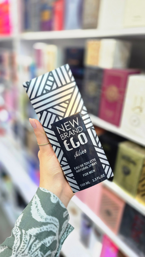 خرید ادو پرفیوم مردانه New Brand Ego Silver. رایحهای جذاب و مدرن برای آقایان شیکپوش. بهترین قیمت ادکلن ۱۰۰ میل اگو سیلور مردانه.