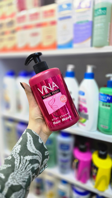 استفاده از ماسک مو بعد از حمام وینا مدل پمپی روی موهای رنگشده | Applying Vina After-Bath Hair Mask Pump Bottle on Colored Hair