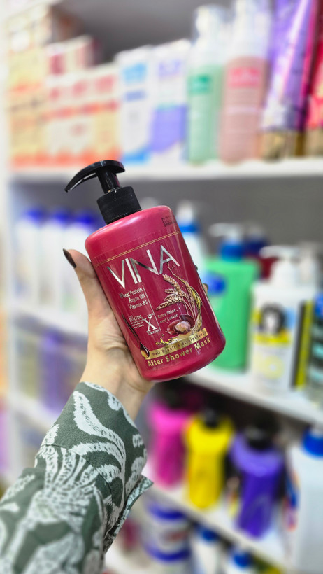 ماسک مو بعد از حمام وینا مدل پمپی | Vina After-Bath Hair Mask Pump Bottle - مناسب موی خشک، آسیبدیده و رنگشده
