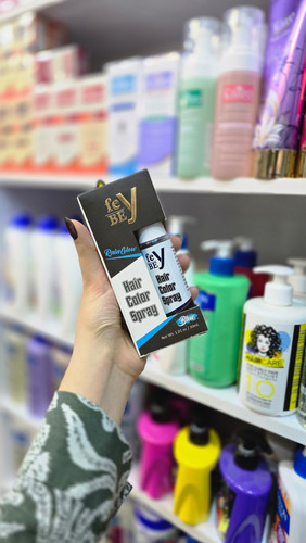 اسپری رنگ مو فِـیبی FeBeY مدل Rain Glow رنگ آبی | FeBeY Rain Glow Hair Color Spray Blue بستهبندی مشکی آبی