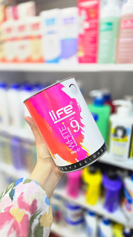 پودر دکلرهOlia Life Professional مدل White مناسب موهای روشن و ترکیب رنگ فانتزی