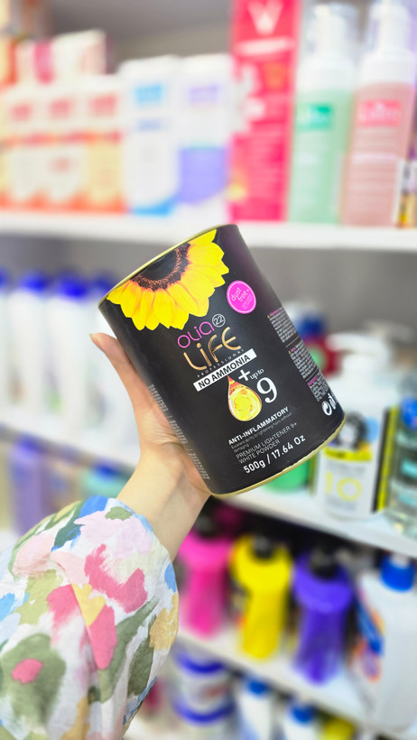 پودر دکلره بدون آمونیاک Olia Life با روغن گل آفتابگردان حجم ۵۰۰ گرم