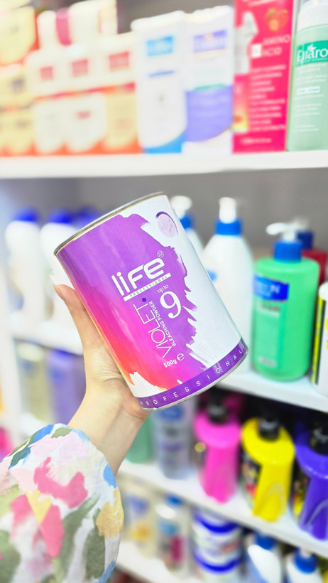 پودر دکلره اولیا لایف پروفشنال مدل Violet با تناژ بنفش برای خنثیسازی زردی مو