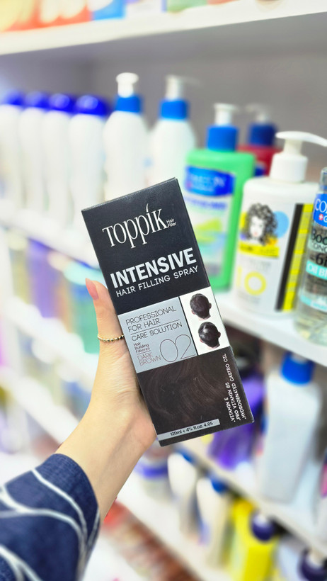 Toppik Hair Filling Spray Intensive Dark Brown | اسپری پرپشتکننده مو تاپیک شماره 02 قهوهای تیره