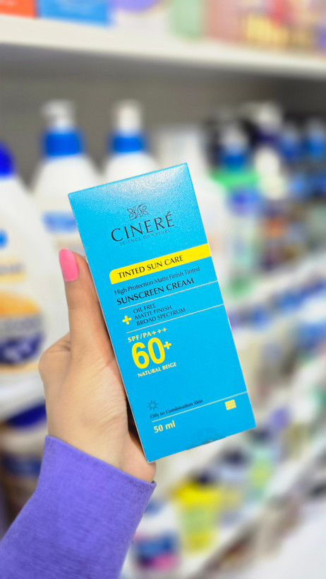 کرم ضد آفتاب رنگی سینره SPF 60+ مدل Tinted Sun Care بژ طبیعی مناسب پوست چرب