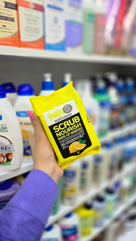 دستمال مرطوب پاککننده آرایش نینو مدل Scrub Nourish
