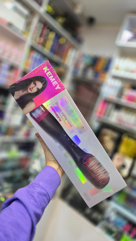 برس حرارتی Kemei KM‑32T مدل Electric Styling Comb – شانه برقی حالتدهنده مو قدرت 20000RPM
