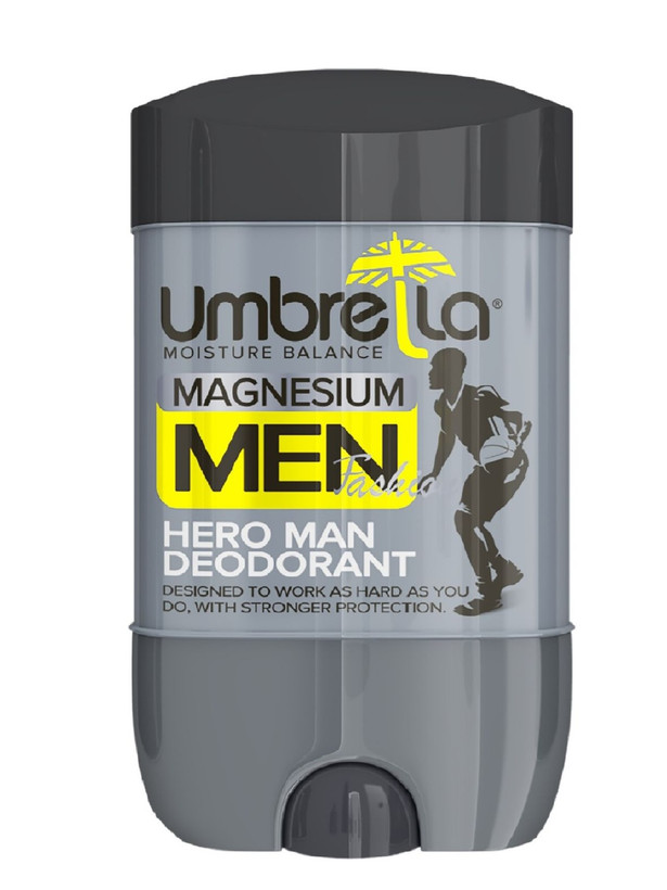 دئودورانت مردانه آمبرلا Umbrella Magnesium Men Total Care، محافظت در برابر odor, sweat, heat and stress، بستهبندی آبی با درب مشکی