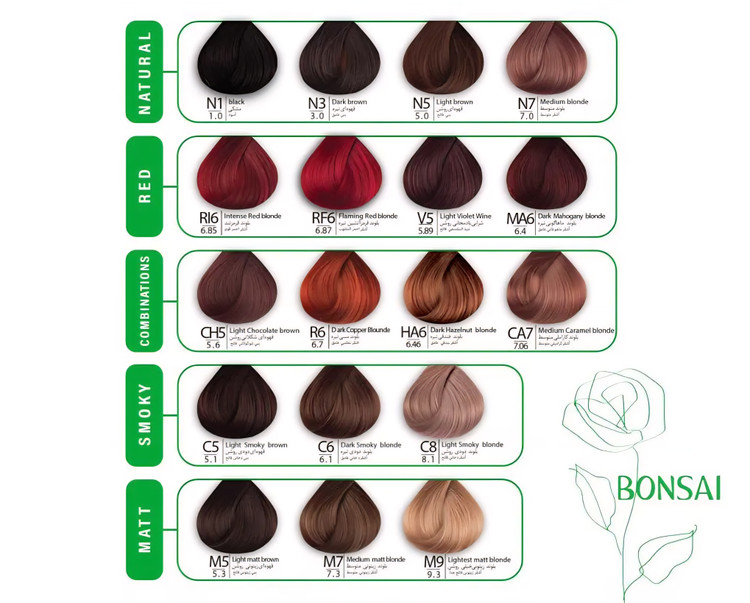 تصویر رنگ موی بنسای BONSAI سری Color Expert همراه با جعبه
