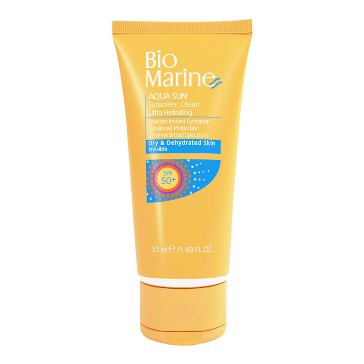 ضد آفتاب بایومارین پوست خشک ضد آفتاب بایومارین SPF50 Bio Marine Aqua Sun Ultra Hydrating ضد آفتاب پوست دهیدراته ضد آفتاب بی رنگ بایومارین sunscreen cream bio marine ضد آفتاب صورت پوست خشک ضد آفتاب آبرسان بایومارین ضد آفتاب invisible بایومارین کرم ضد آفتاب