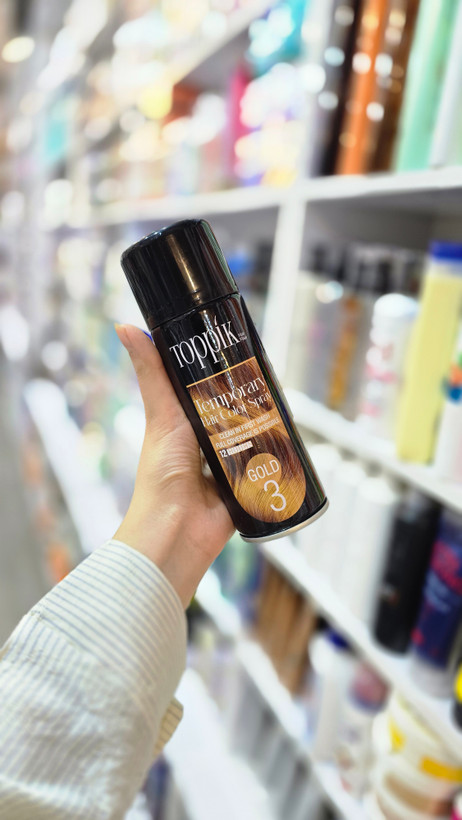 اسپری رنگ مو موقت تاپیک شماره 3 رنگ طلایی Toppik Gold Temporary Hair Color Spray
