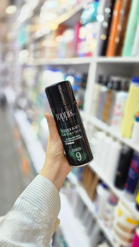 اسپری رنگ مو موقت تاپیک شماره 9 رنگ سبز Toppik Green Temporary Hair Color Spray