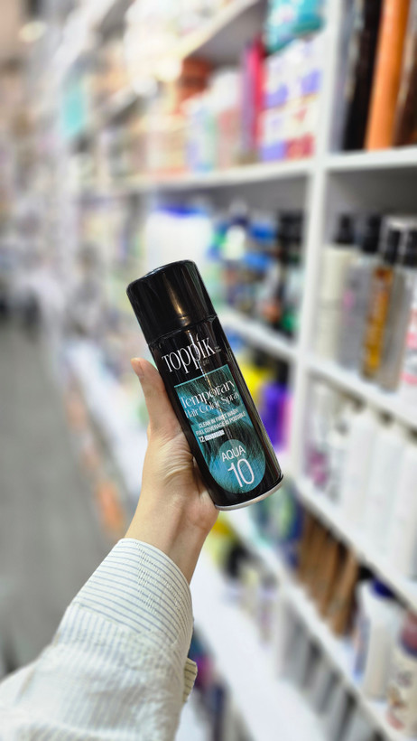 اسپری رنگ مو موقت تاپیک شماره 10 رنگ فیروزهای Toppik Aqua Temporary Hair Color Spray