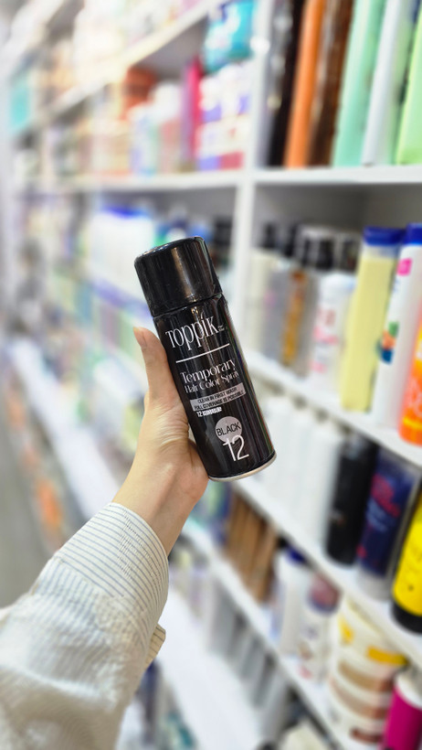 اسپری رنگ مو موقت تاپیک شماره 12 رنگ مشکی Toppik Black Temporary Hair Color Spray