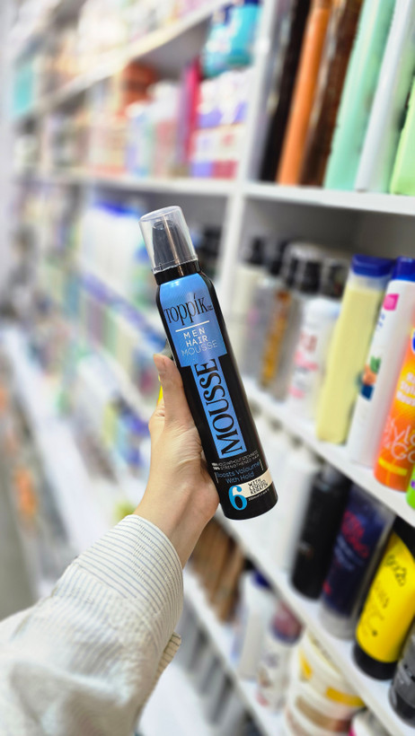موس مو تاپیک آبی مدل Men Hair Mousse حجم دهنده و حالت دهنده قوی مخصوص آقایان
