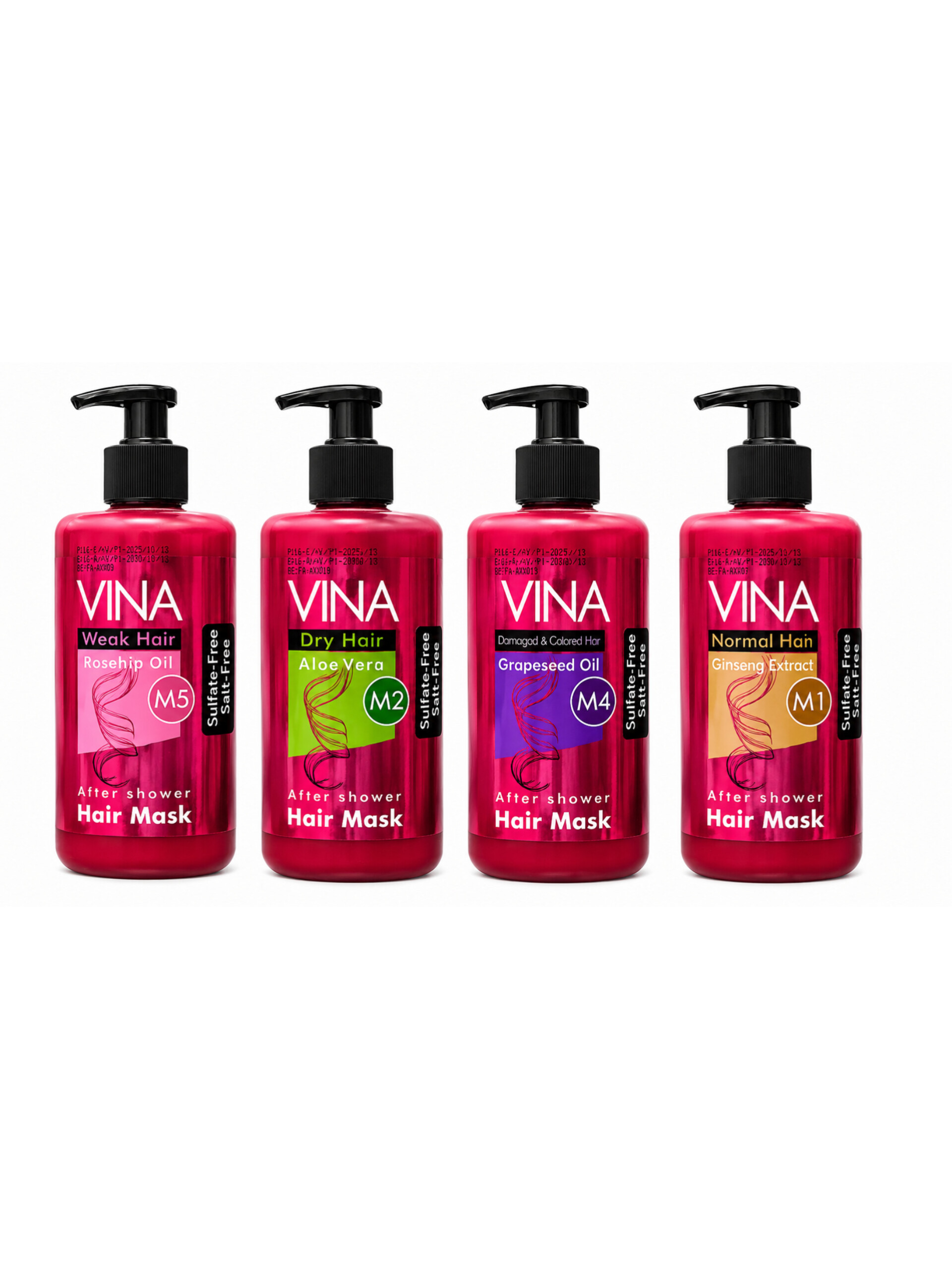 خرید ماسک مو بعد از حمام وینا مدل پمپی مناسب انواع مو خشک آسیب دیده رنگ شده | Vina Hair Mask