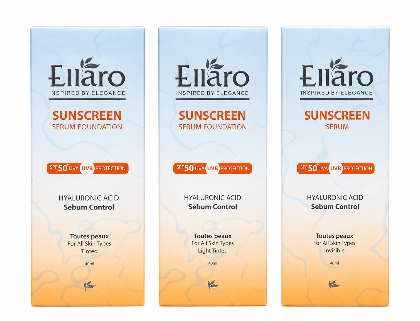 ضد آفتاب سرمی الارو حاوی هیالورونیک اسید و فاقد چربی تصویر سرم ضد آفتاب Ellaro SPF 50 مناسب انواع پوست ضد آفتاب جدید الارو با بافت سرمی و خاصیت آبرسانی