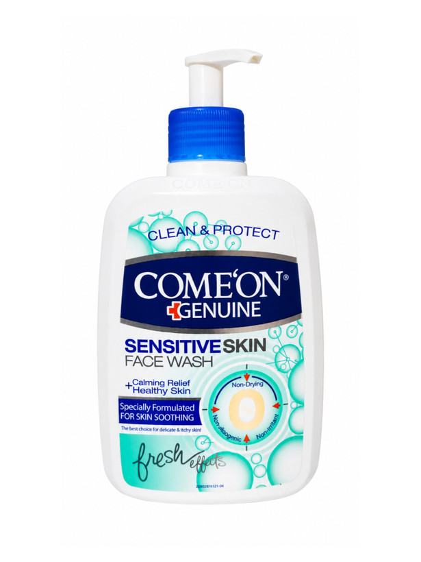ژل شستشوی صورت کامان برای پوست حساس Sensitive Skin شوینده صورت ملایم Come’on با خواص التیامبخش پوست عکس ژل شستشوی کامان مخصوص پوستهای حساس و تحریکپذیر پاککننده غیر صابونی کامان برای جلوگیری از خشکی و خارش صورت معرفی شوینده صورت کامان Sensitive Skin برا