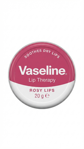بالم لب وازلین مدل Rosy Lips وزن ۲۰ گرم، Vaseline Lip Therapy Rosy Lips 20g Tin، مرطوب کننده و نرم کننده لب وازلین صورتی، Vaseline Lip Balm Rosy Lips for Soft Pink Lips