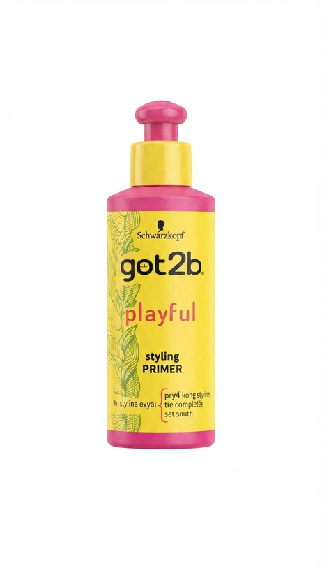 پرایمر مو Playful گات تو بی حجم 100 میلیلیتر، حالت دهنده حرفهای مو Schwarzkopf got2b خرید پرایمر مو شوارتسکف got2b Playful، حالت دهنده و نرمکننده مو اصل آلمان Schwarzkopf got2b Playful hair primer، پرایمر و تثبیتکننده حالت مو گات توبی صورتی