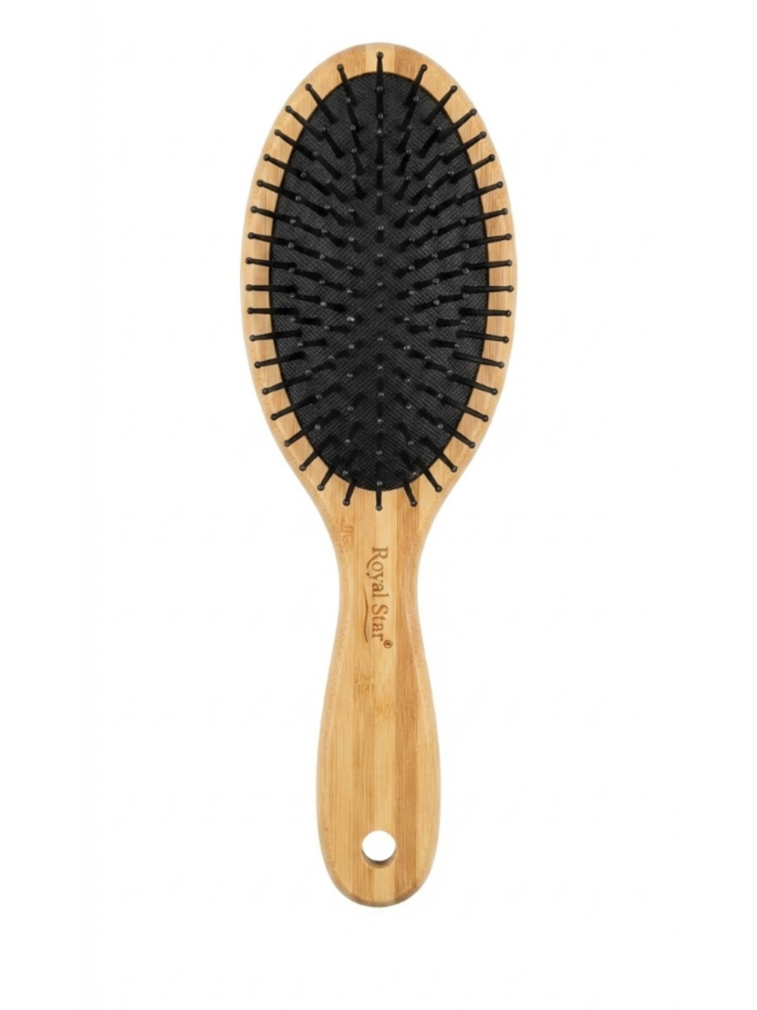 برس چوبی بیضی رویال استار با دندانه فلزی، Royal Star hair brush برس مو چوبی Royal Star مدل بیضی با پین فلزی برای شانه کردن روزانه