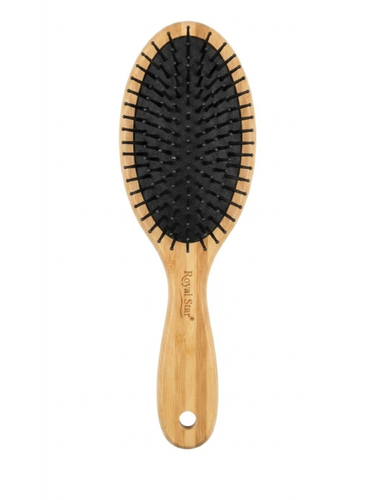 برس چوبی بیضی رویال استار با دندانه فلزی، Royal Star hair brush برس مو چوبی Royal Star مدل بیضی با پین فلزی برای شانه کردن روزانه