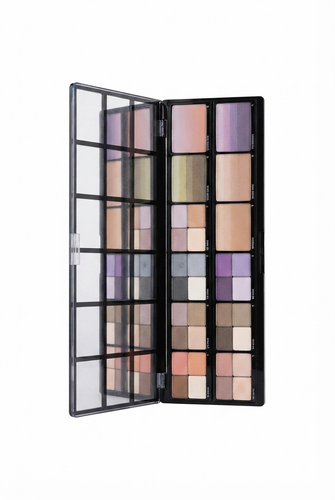 پالت سایه فوق حرفه ای میکاپ فکتوری 12 عددی، Makeup Factory original eyeshadow palette، سایه چشم چند رنگ با طراحی کتابی و رنگهای ملایم و کاربردی پالت سایه چشم میکاپ فکتوری 12 رنگ اورجینال، professional eyeshadow palette Makeup Factory، ترکیب رنگهای روشن،