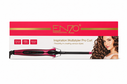 فر کننده مو انزو مدل Keratin Therapy Pro Curl با بدنه قرمز و مشکی، hair curling iron حرفهای Enzo