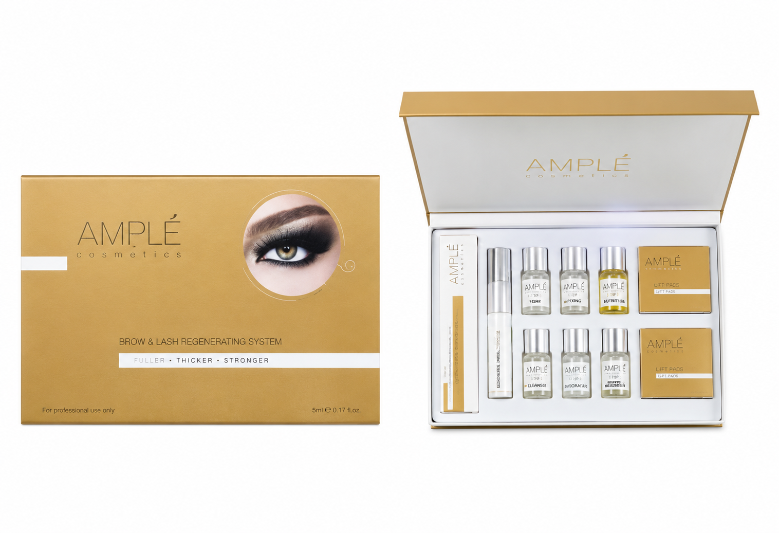 خرید کیت لیفت مژه و ابرو امپل حرفه‌ای، لوازم لیفت 40 نفره، Ample Mega Pro Lash Lift Kit
