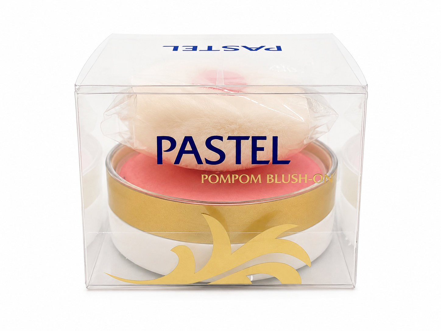 رژگونه پوم پوم پاستل (Pastel Pompom Blush-On) داخل بسته‌بندی شفاف همراه با پد پوم پوم، مناسب ایجاد رنگی طبیعی و شاداب روی گونه‌ها