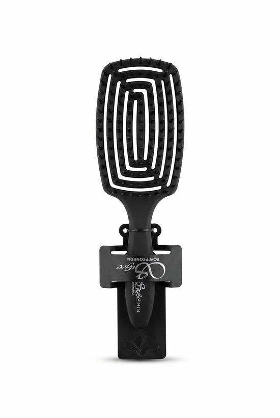 برس سافیکس مدل H114 مناسب استفاده سالنی با بدنه مشکی و طراحی حرفه ای، salon hair brush Safix H114