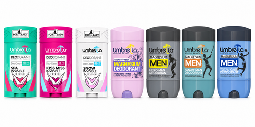 انواع دئودورانت استیکی Umbrella برای زنانه و مردانه، شامل Spa Invisible، Kiss Miss، Snow و Magnesium Men، مناسب کنترل تعریق، بوی نامطبوع و مصرف روزانه
