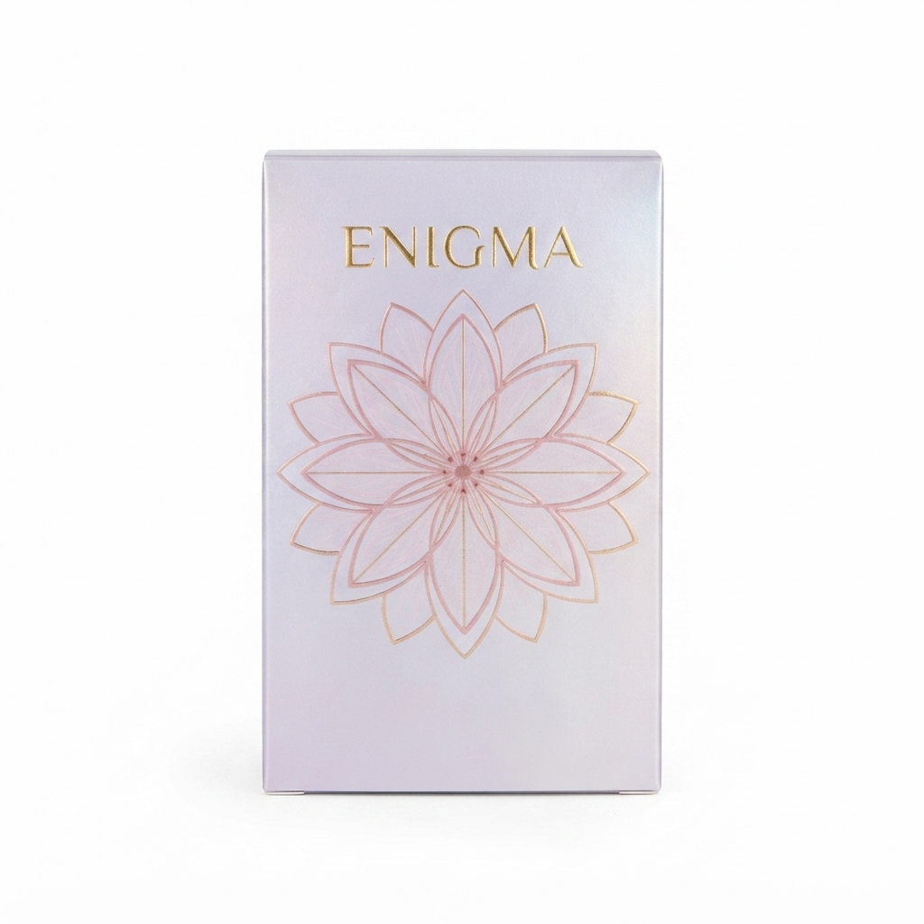 جعبه عطر زنانه ژک ساف مدل انیگما با طرح گل، عطر خوش‌بو و جذاب زنانه، Jacsaf Enigma Women’s Eau de Parfum, Floral perfume packaging, white background