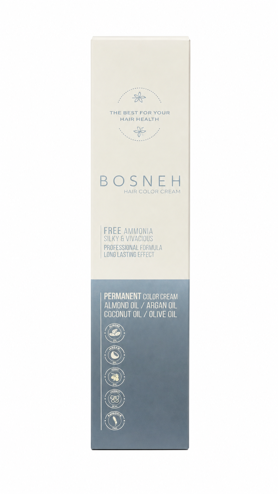 رنگ موی کرمی بوسنه بدون آمونیاک، ایجاد درخشش طبیعی و ماندگاری رنگ، Bosne Hair Color Cream Ammonia-Free Formula